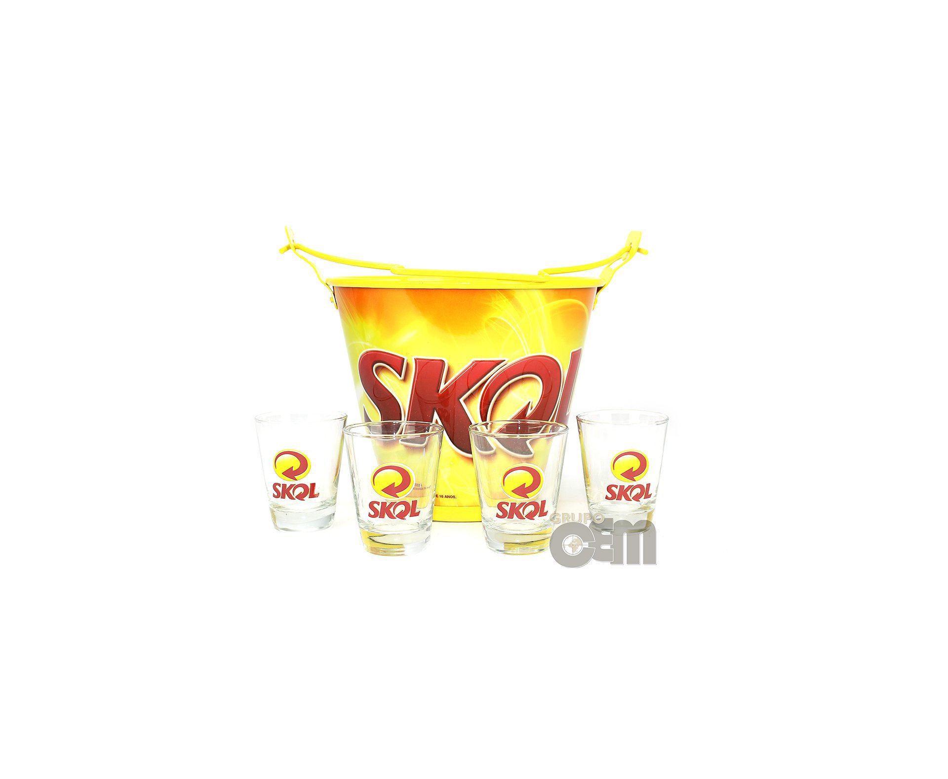 Kit Balde Skol Em Alumínio + 4 Copos - Doctor Cooler