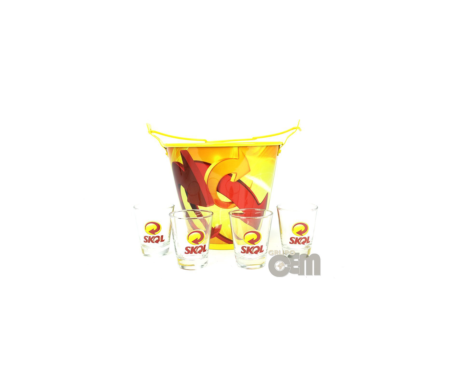 Kit Balde Skol Em Alumínio + 4 Copos - Doctor Cooler