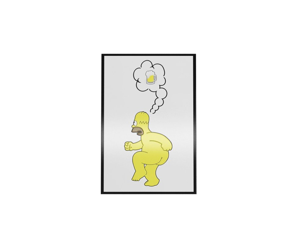 Quadro Homer Pensando Cerveja - Geton