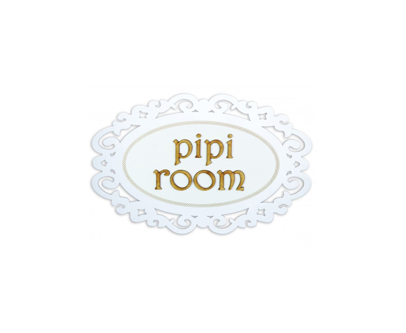Quadro Artistico Pipi Room Branco - Geton