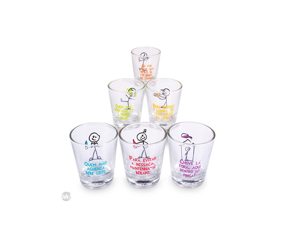Conjunto Shot (6un) Frases De Boteco - Uatt