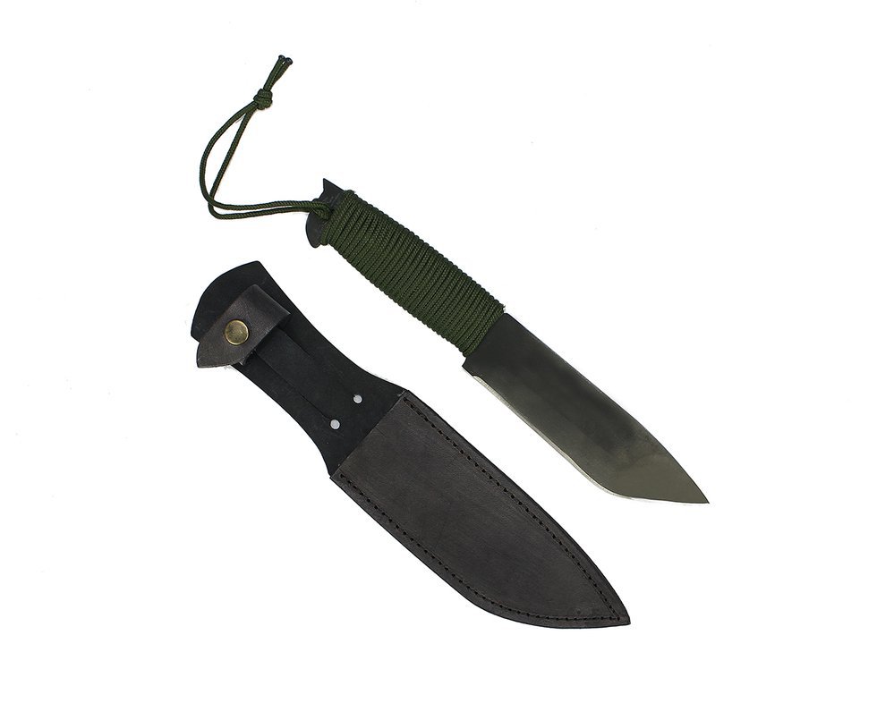 Faca Sobrevivencia Aço Carbono + Bainha Couro - Rodeio