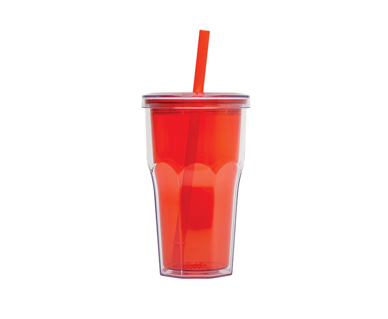 Copo Térmico Com Canudo 473ml Laranja - Alladin