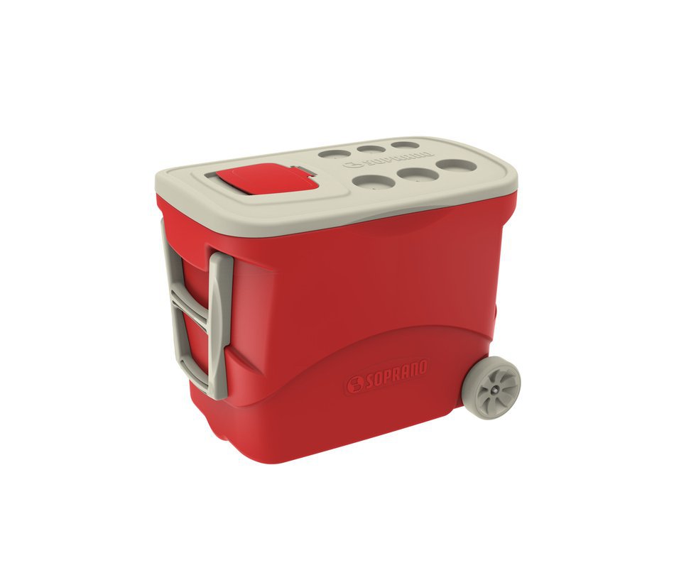 Caixa Termica Tropical C/ Rodas 50l Vermelha - Soprano