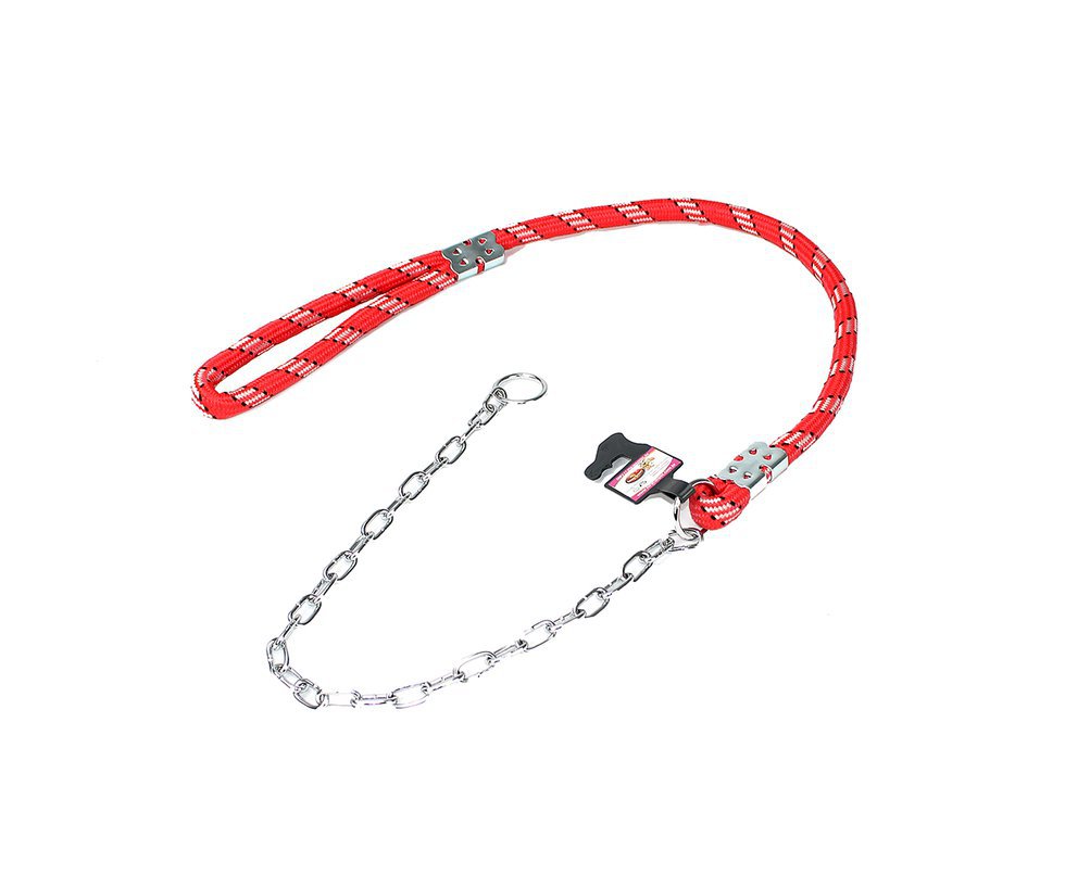 Guia Corda C/ Enforc. Elo Curto 1,00m (16mm) Vermelho - Furacãopet