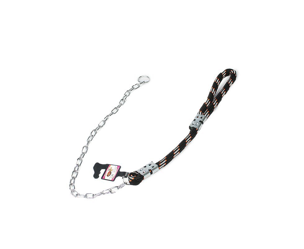 Guia Corda C/ Enforc. Elo Curto 60cm (16mm) Preto - Furacãopet