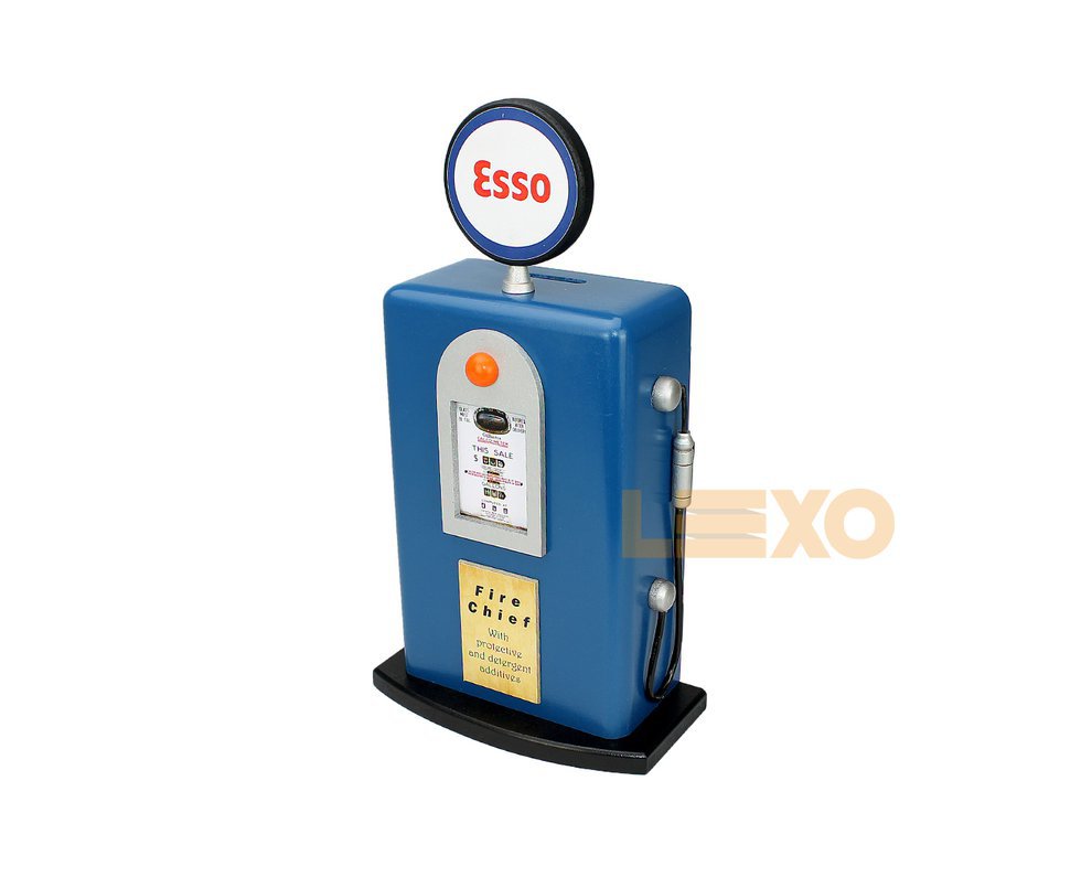 Cofre Bomba De Gasolina Grande Esso Azul - Schiocheti & Nassar