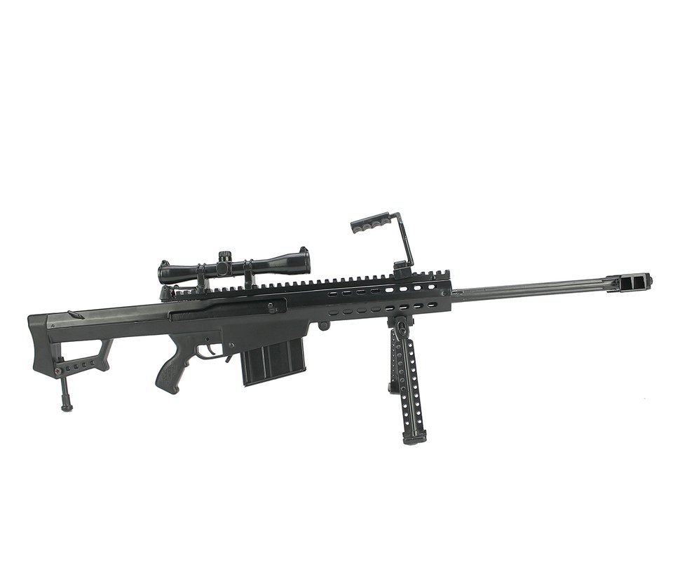 Rifle Sniper Barret Miniatura Metálica Trilho Longo - Arsenal Guns