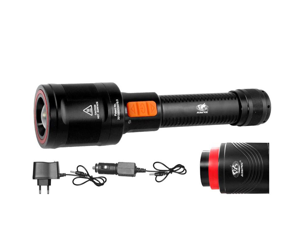 Lanterna Tatica Preta Sd003 1 Led 600m Alcance - Albatroz