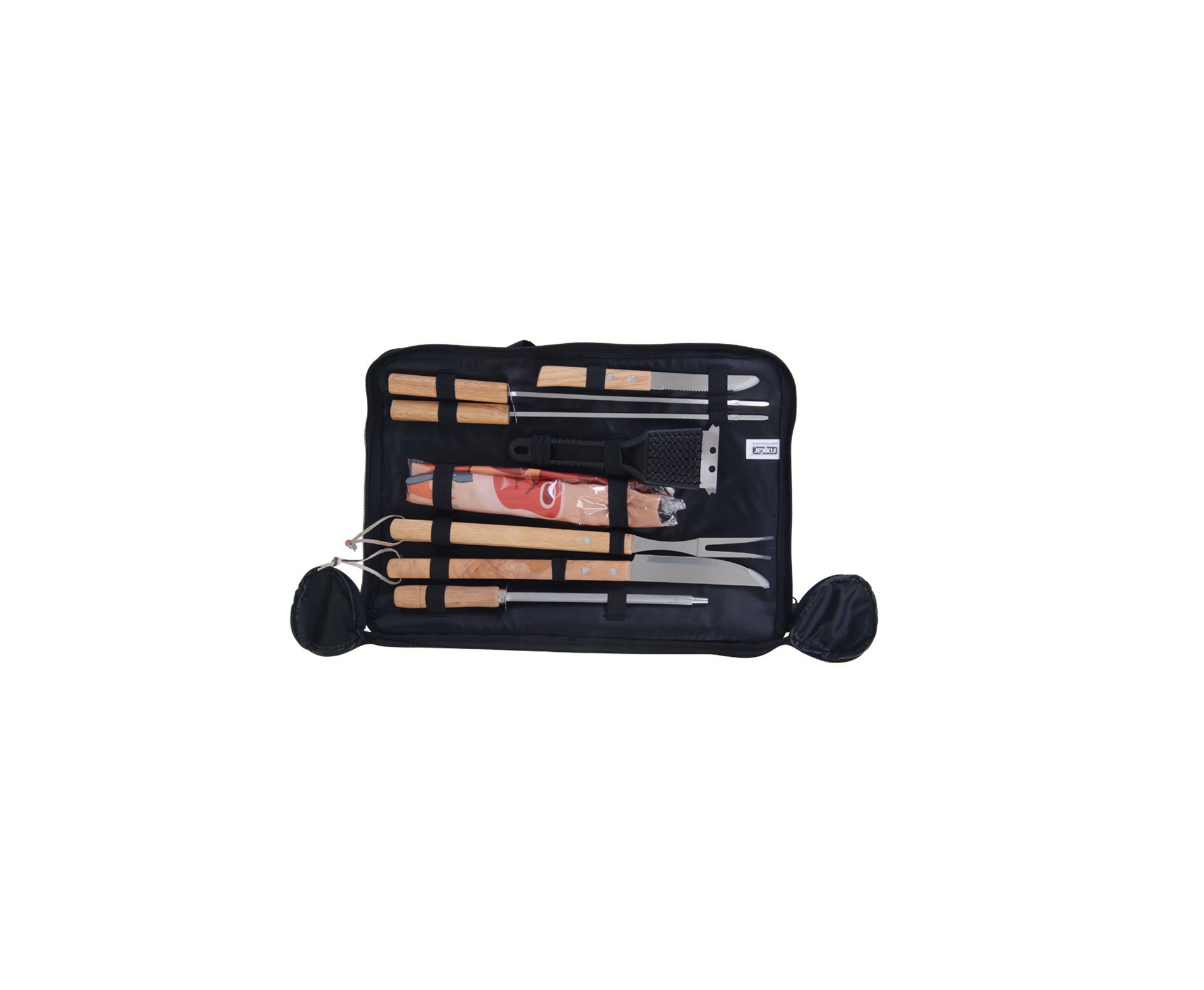 Kit Churrasqueiro Master C/ Avental Divertido 9 Pcs Fix Ud 3301- Fixxar