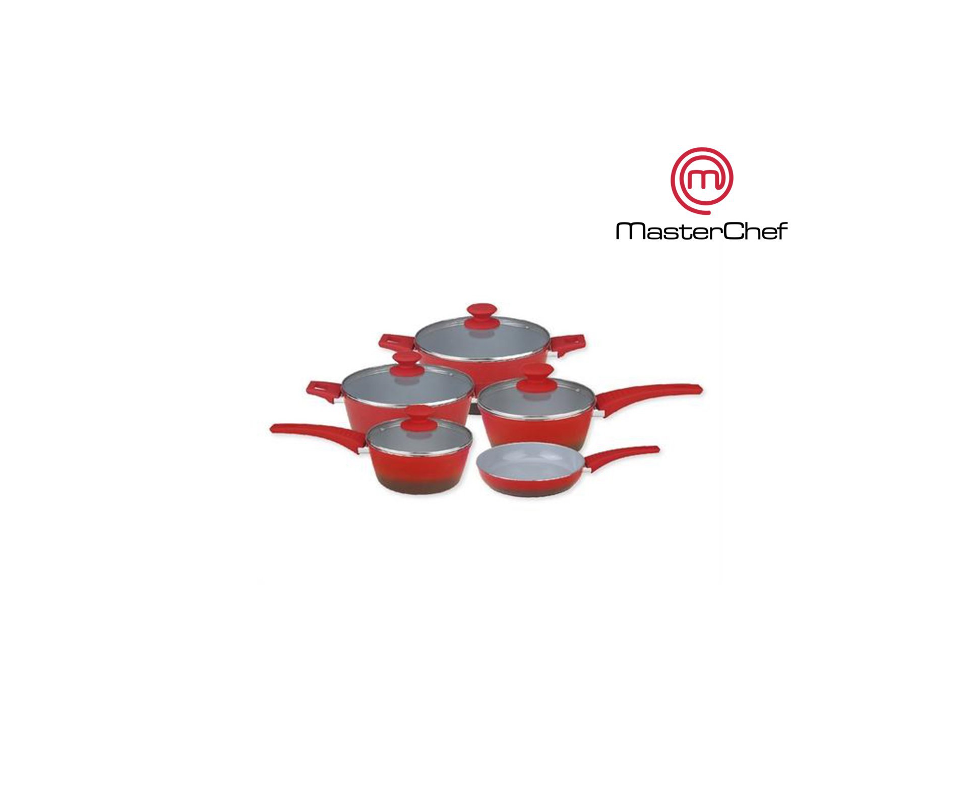 Jogo De Panelas Com Revestimento Ceramico 5 Peças - Masterchef