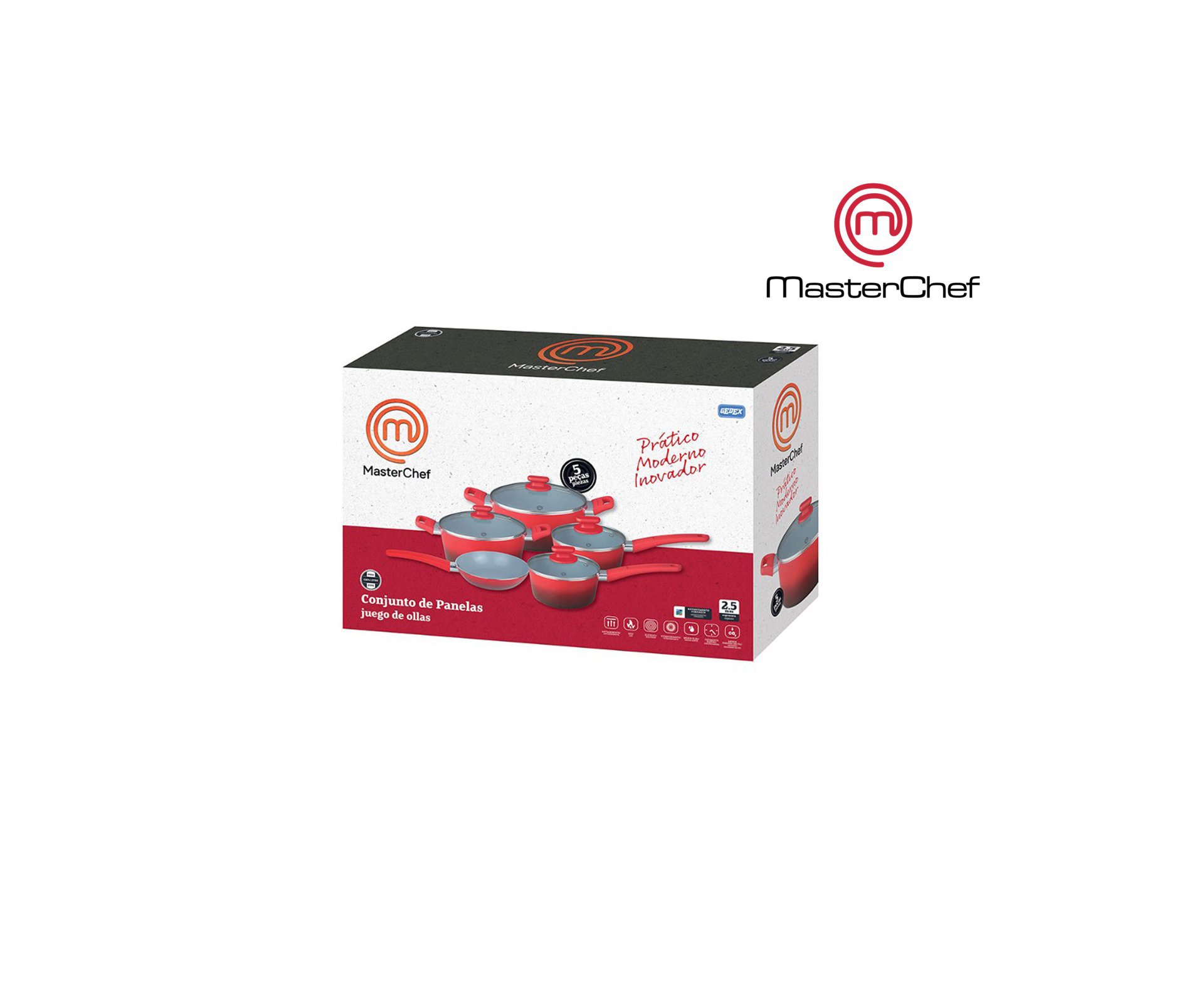 Jogo De Panelas Com Revestimento Ceramico 4 Peças - Masterchef