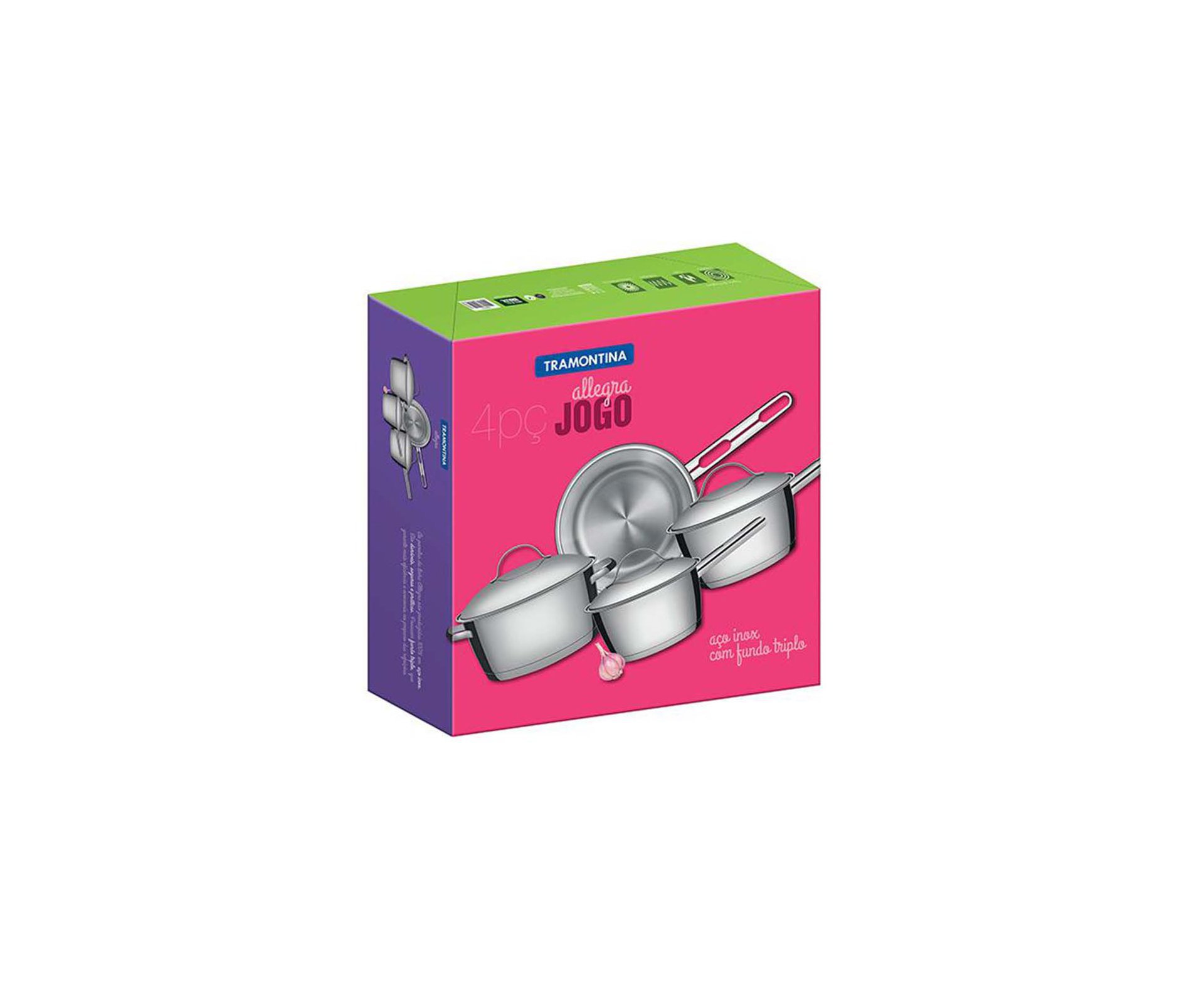 Jogo Panelas Aço Inox 4 Pcs Allegra - Tramontina
