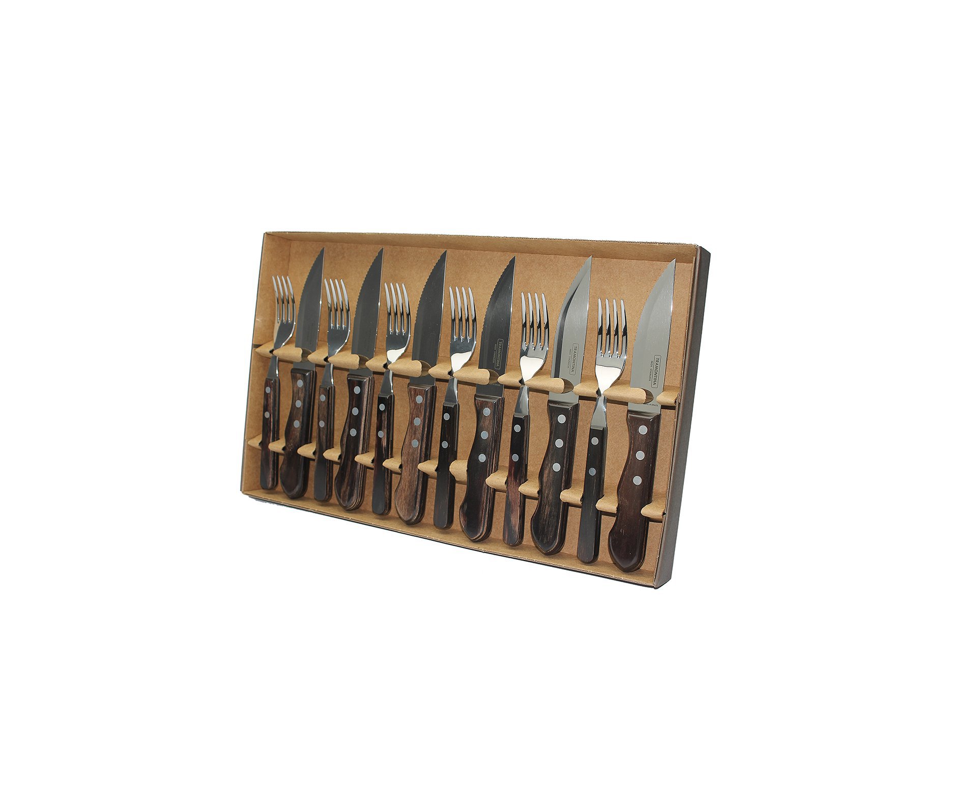 Jogo Churrasco Jumbo 12 Pç Cabo De Madeira Polywood E Lâmina De Aço Inox 21199/996 - Tramontina