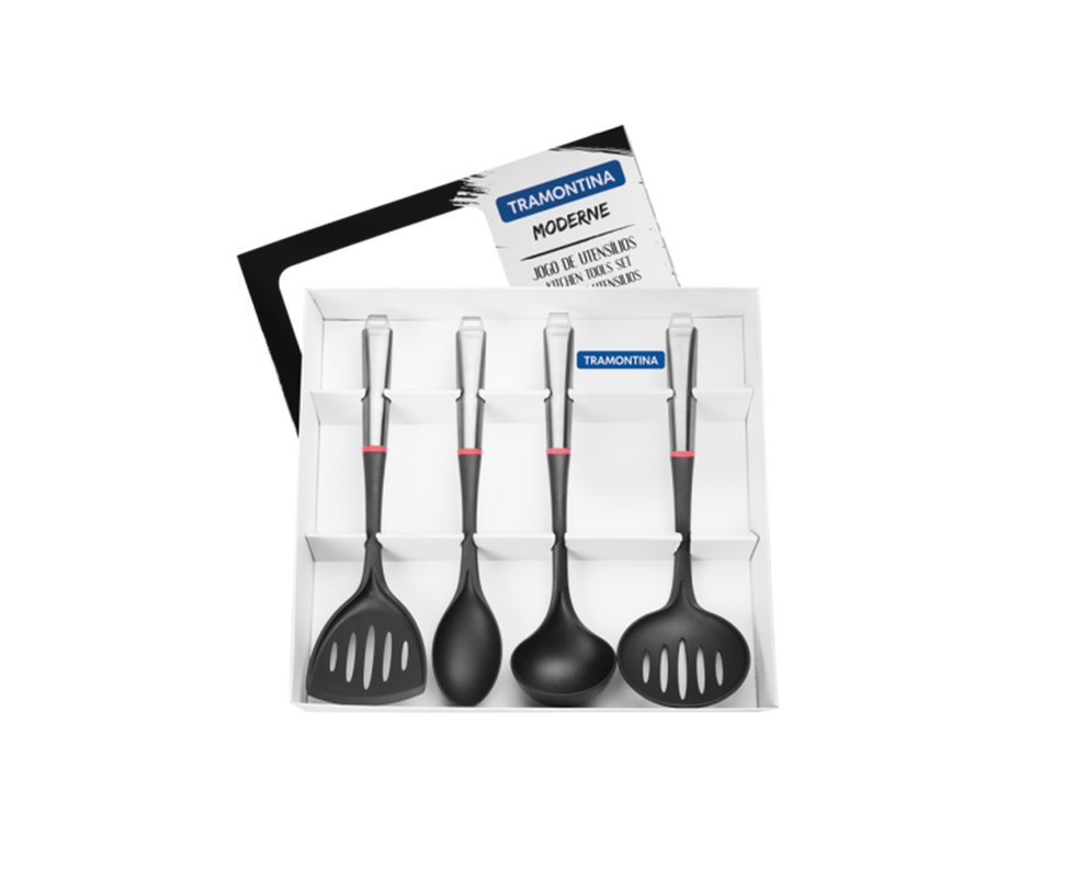 Jogo De Utensílios De Nylon/aço Inox - Tramontina