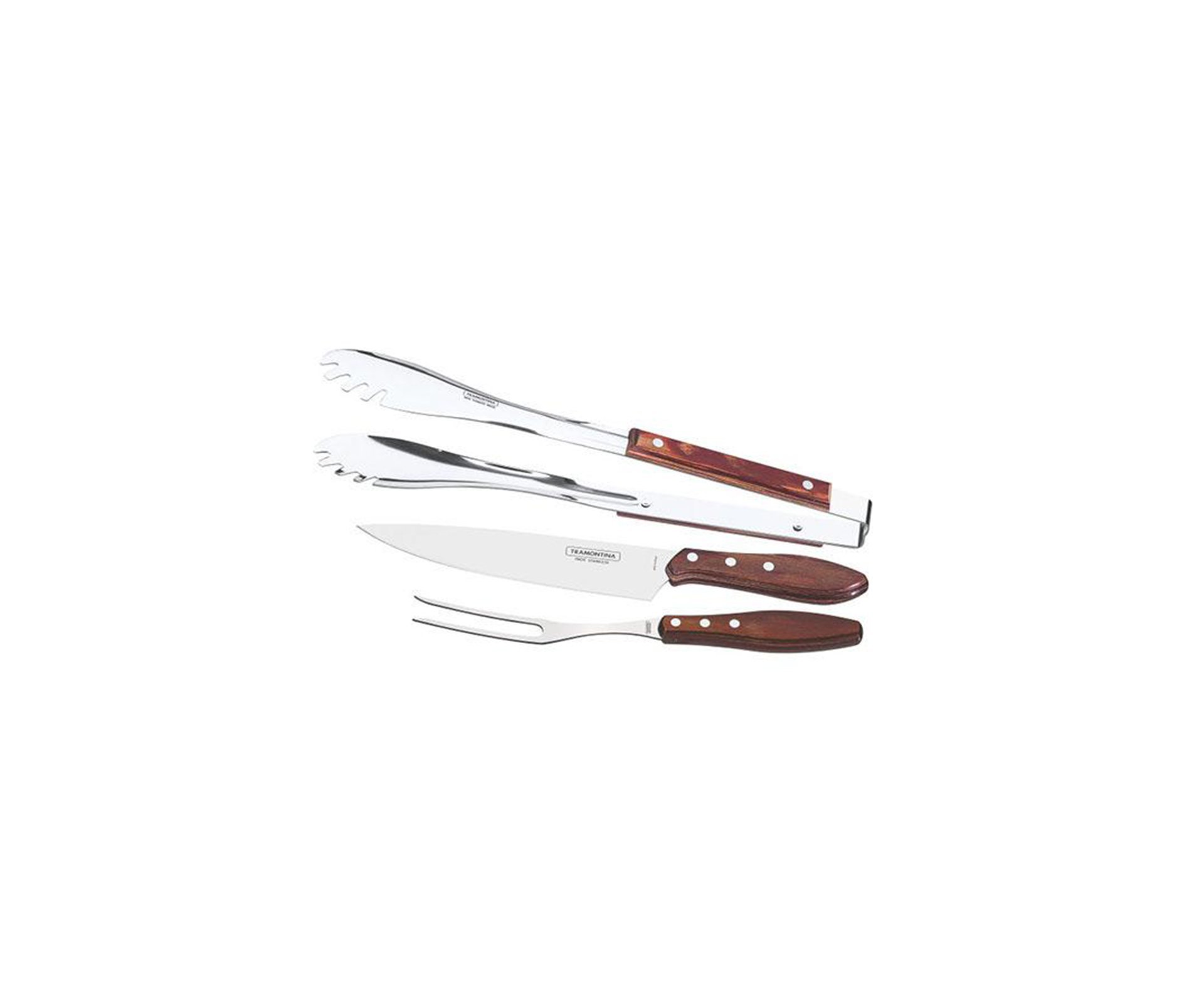 Jogo Para Churrasco Inox Tramontina 3 Pçs Polywood - Vermelho