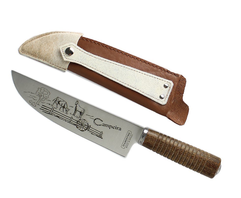 Faca Campeira 8 - Lamina De Aço Inox E Cabo De Madeira - Tramontina