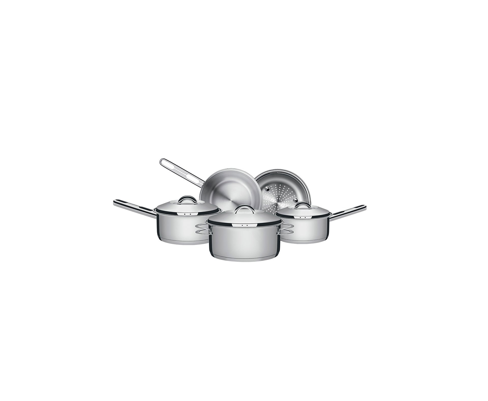 Jogo Panelas Aço Inox 5 Pçs Solar - Tramontina