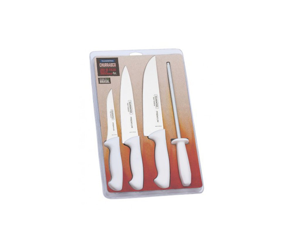 Jogo De Faca 4 Pçs Profissional Sortidos C/ Lamina De Aço Inox E Cabo De Polipropileno - Tramontina