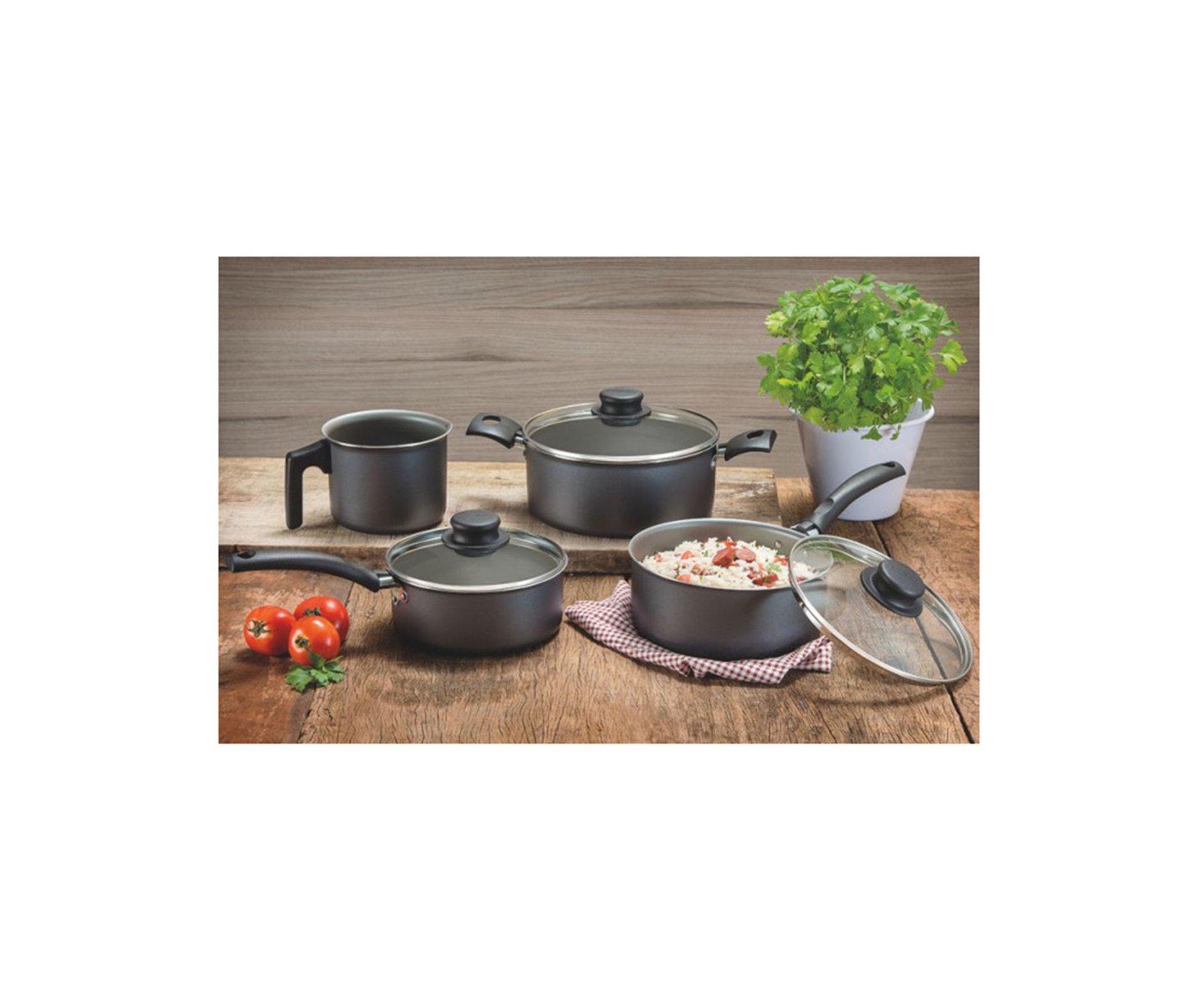 Jogo De Panela Turim Tramontina 04 Peças Aluminio Antiaderente