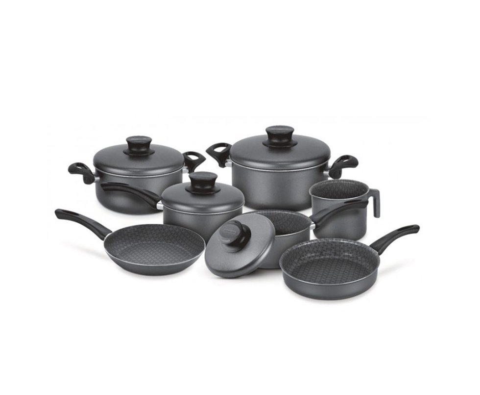 Jogo De Panelas 7 Pçs Paris Sortidos De Aluminio C/ Revestimento Antiaderente Preto - Tramontina