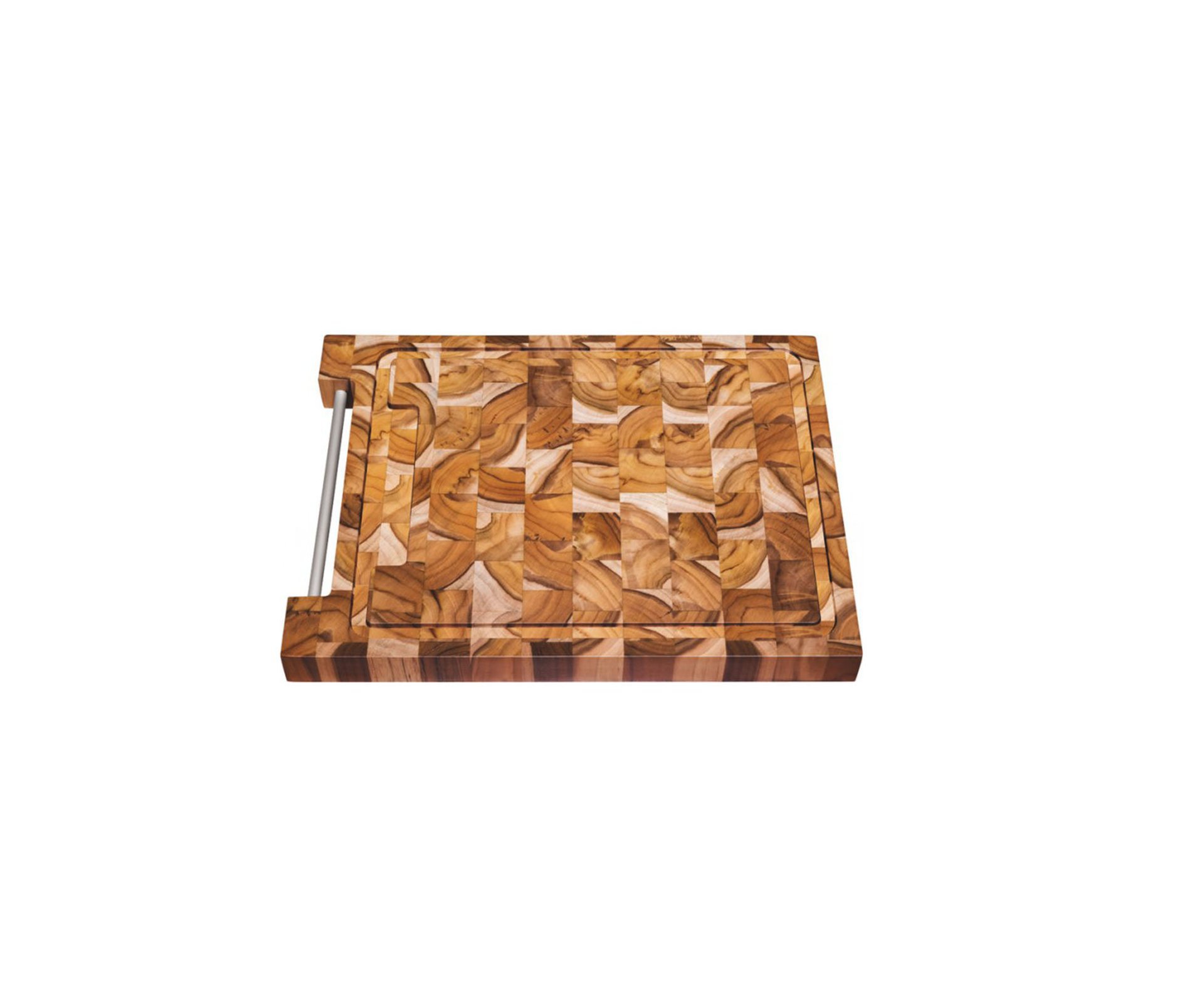 Tábua Invertida Quadrada De Madeira Teca Com Alça De Tubo De Alumínio Para Churrasco - Tramontina