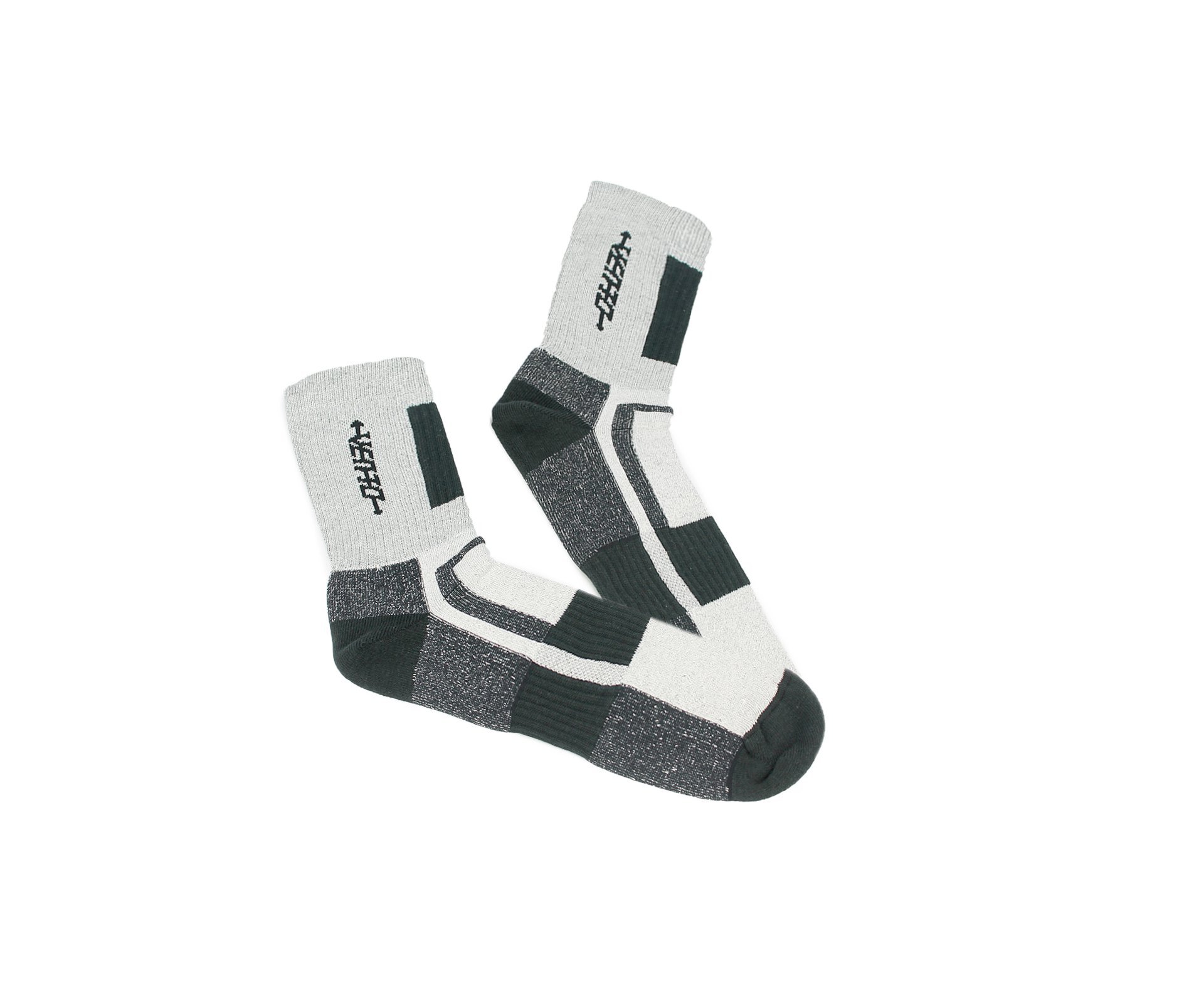 Meia Tecnica Vento Coolmax Cano Longo - Cinza/branco - P