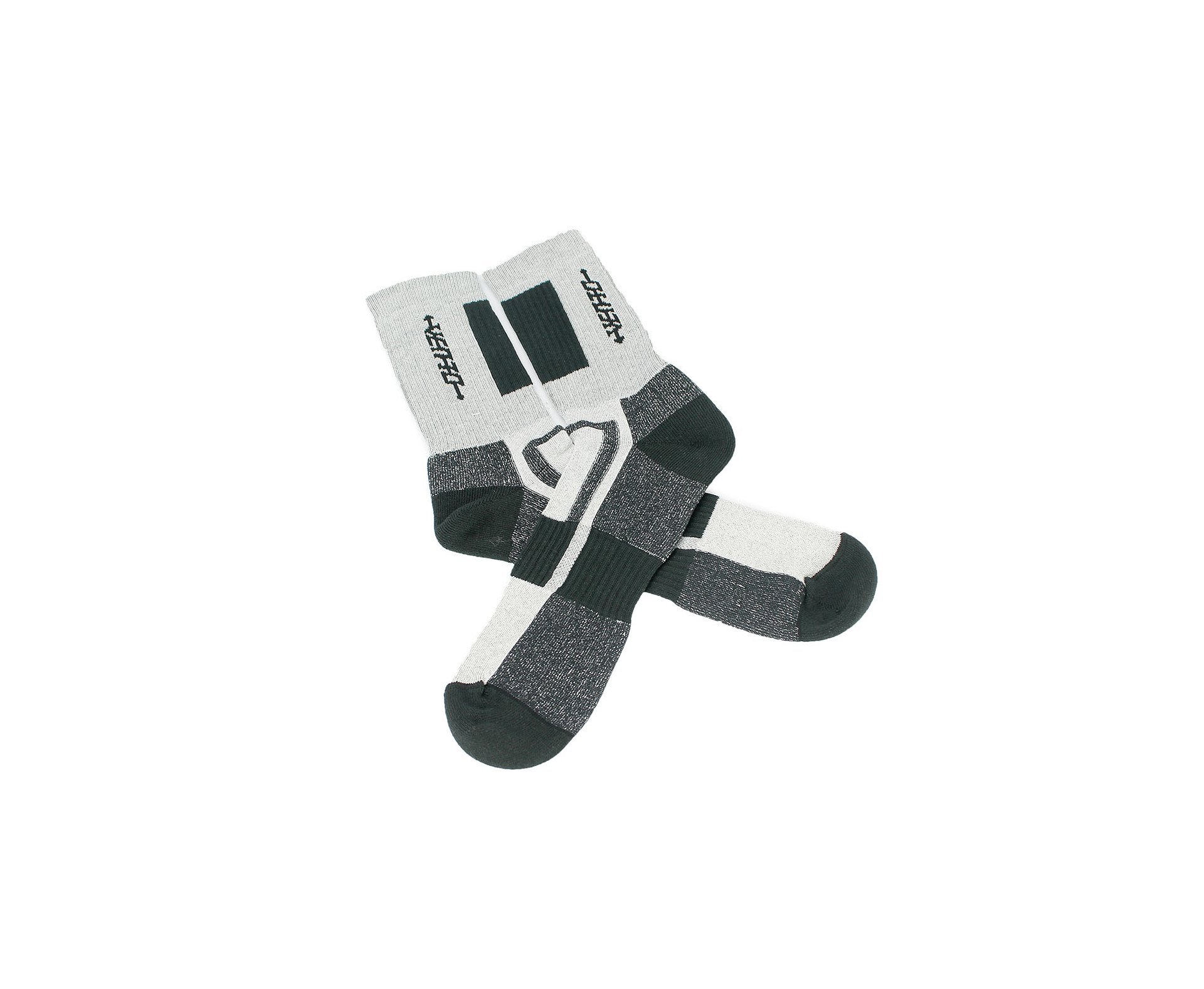 Meia Tecnica Vento Coolmax Cano Longo - Cinza/branco - P