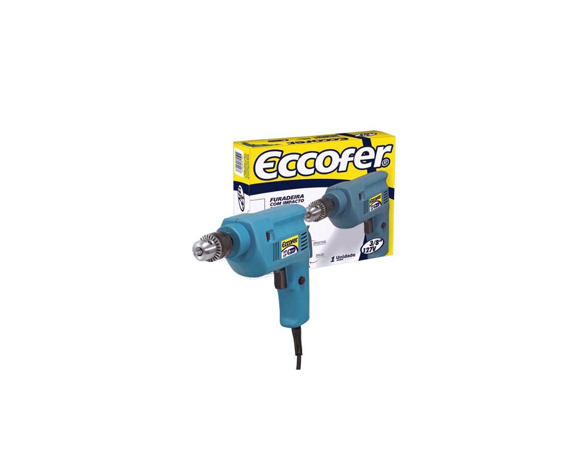 Furadeira De Impacto Reversivel Eccofer 300w Fi 038 - 127v