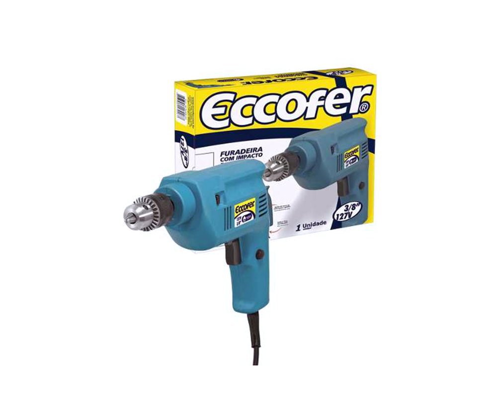 Furadeira De Impacto Reversivel Eccofer 300w Fi 038 - 127v
