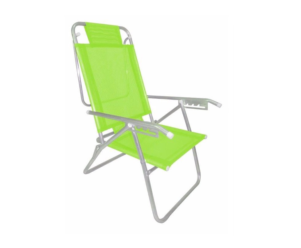 Cadeira Reclinavel Zaka Em Aluminio 5 Posições Infinita Up Verde Citrica