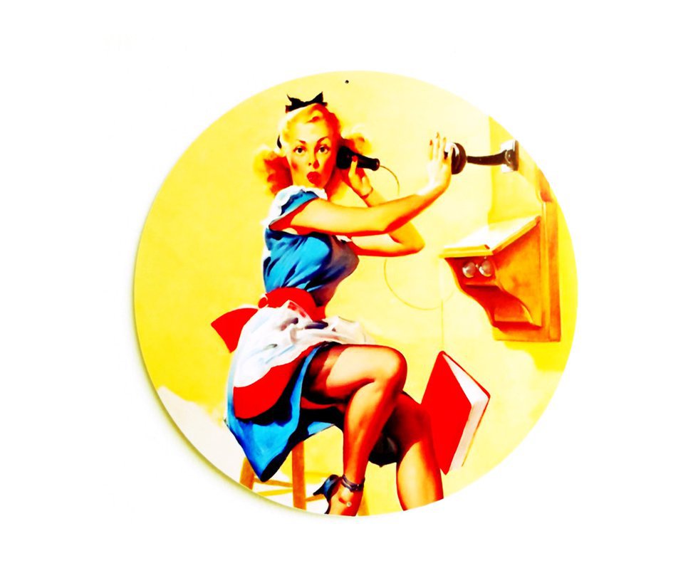 Placa Decorativa All Classics Pin Up Girl Phone