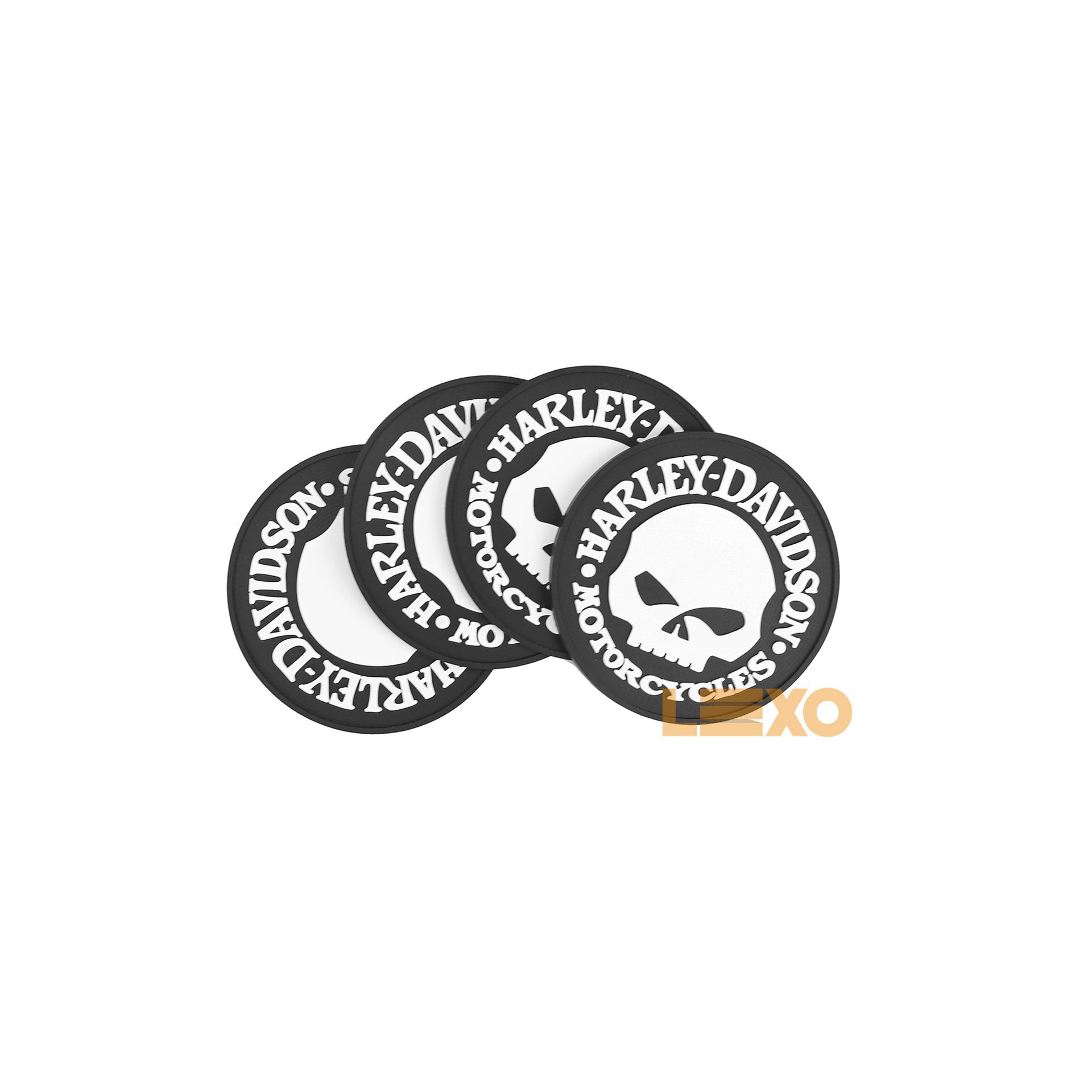 Porta Copo Emborrachado Harley Davidson Caveira - Bar Light