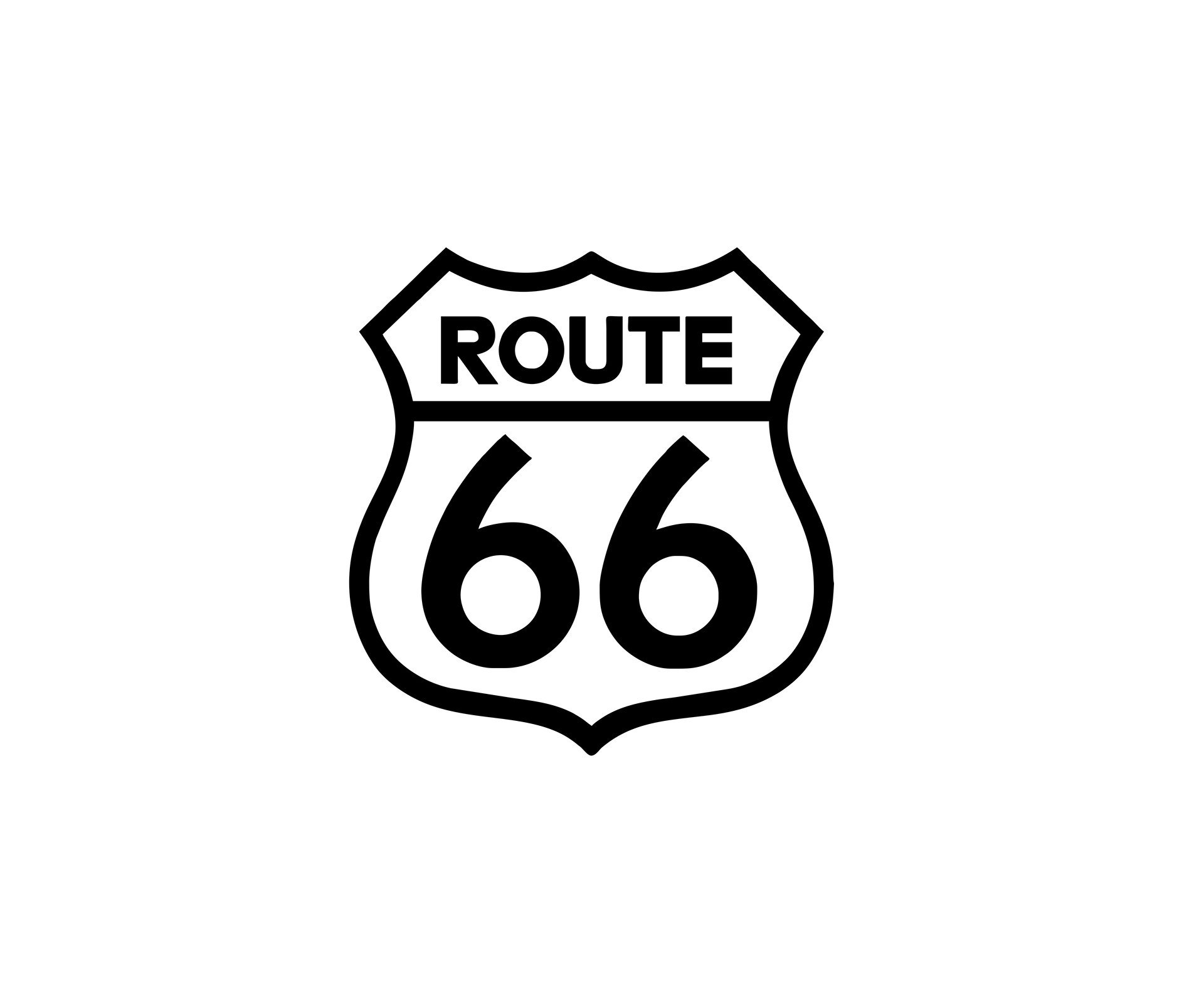 Placa All Classics Route 66 Branca