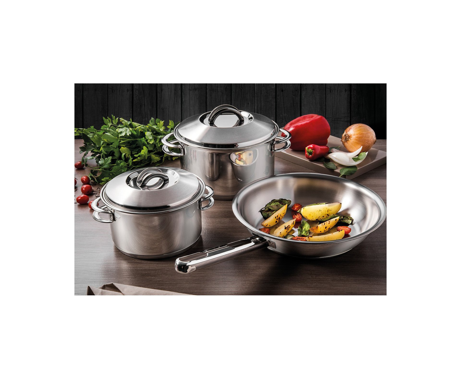 Jogo De Panelas Tramontina Aço Inox 3 Peças Solar