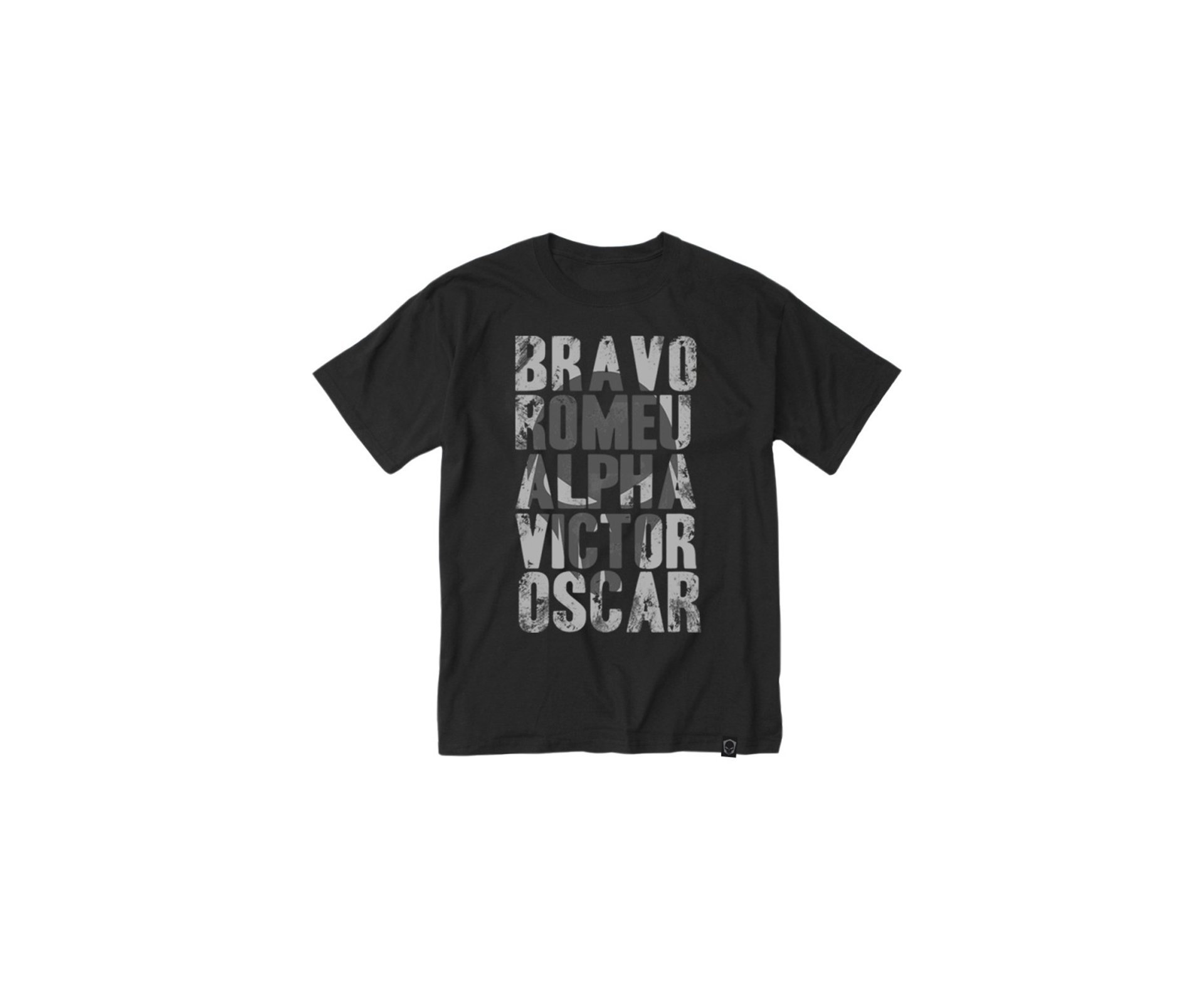 Camiseta Bravo Estampada Alfabeto Preta - P