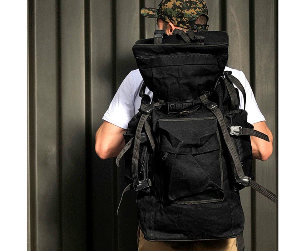 Mochila Bravo Infantaria Em Lona 9-preta