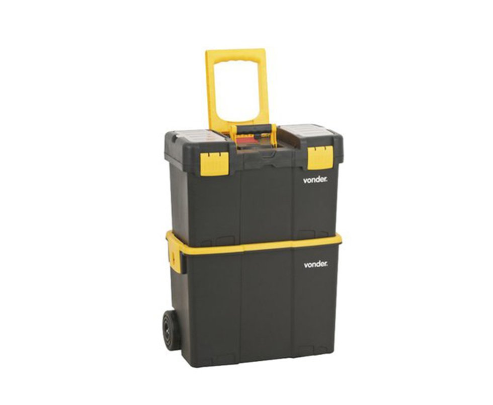 Caixa Plástica Ferramentas Com Rodas Crv 0300 Vonder 46cm X 26,5cm
