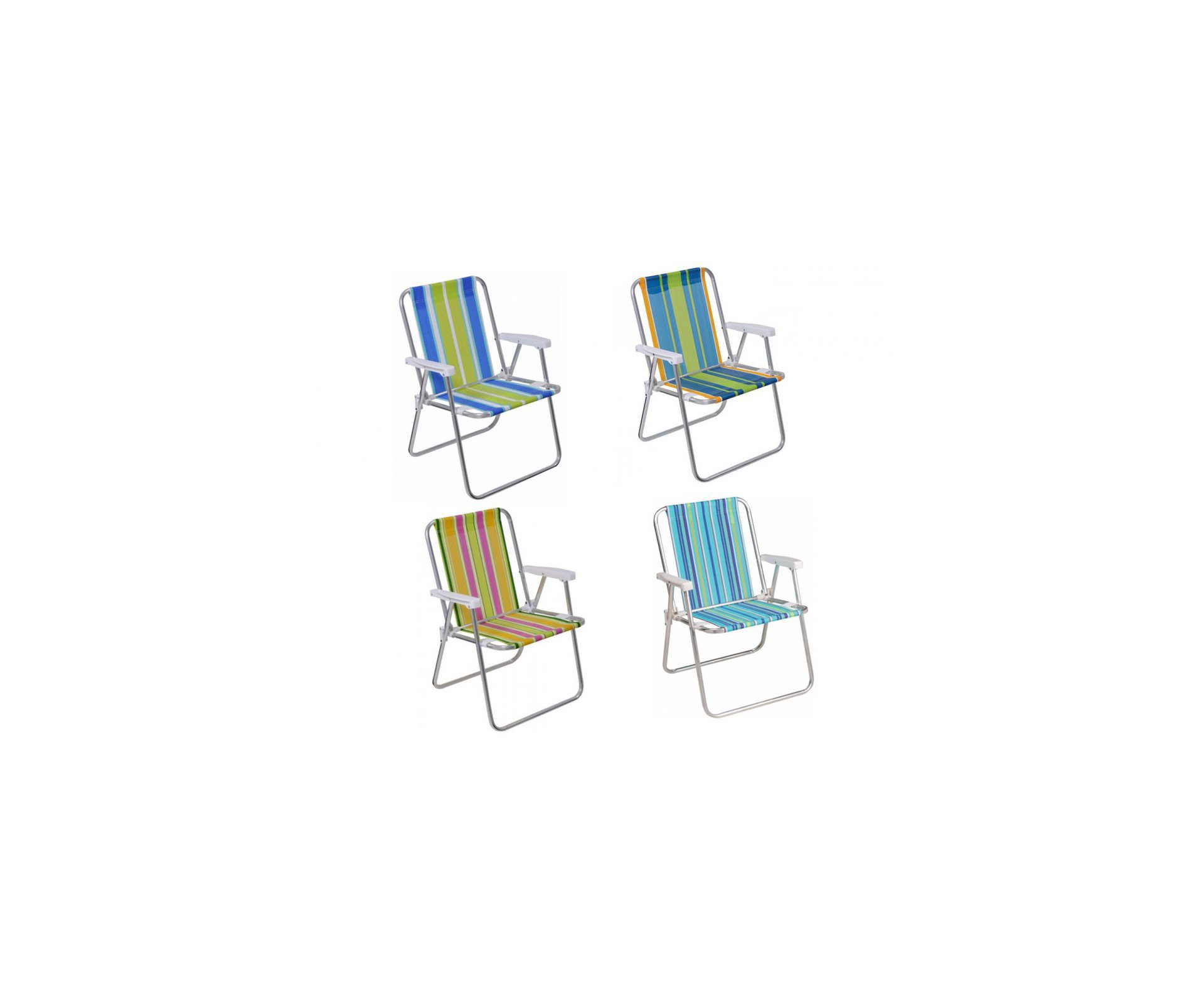 Cadeira Praia Mor Alta - Alumínio Cores Diversas