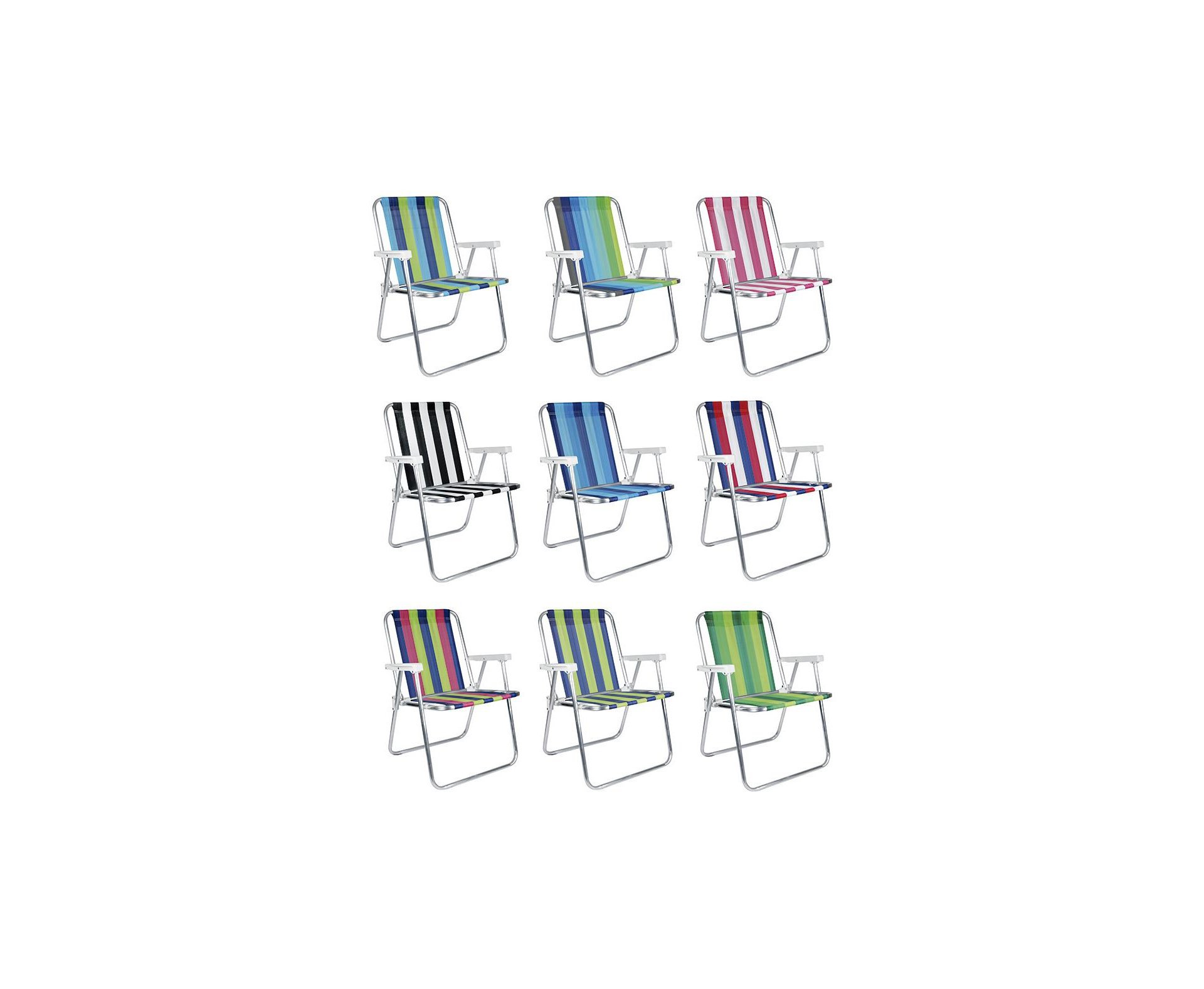 Cadeira Praia Mor Alta - Alumínio Cores Diversas