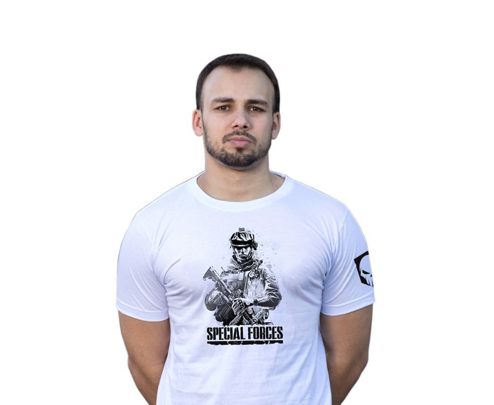 Camiseta Estampada Special Forces 21-branca -  Bravo - P