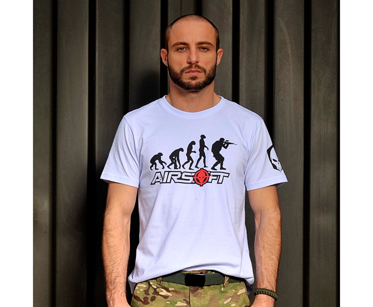 Camiseta Estampada Airsoft Evolução Branca - Bravo