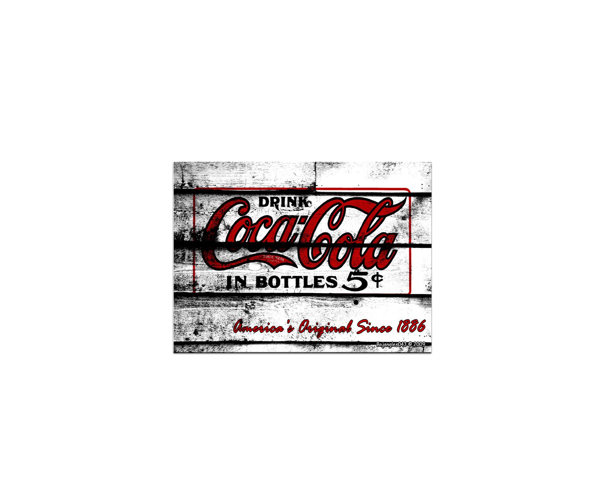 Placa All Classic Coca Cola Madeira Branco