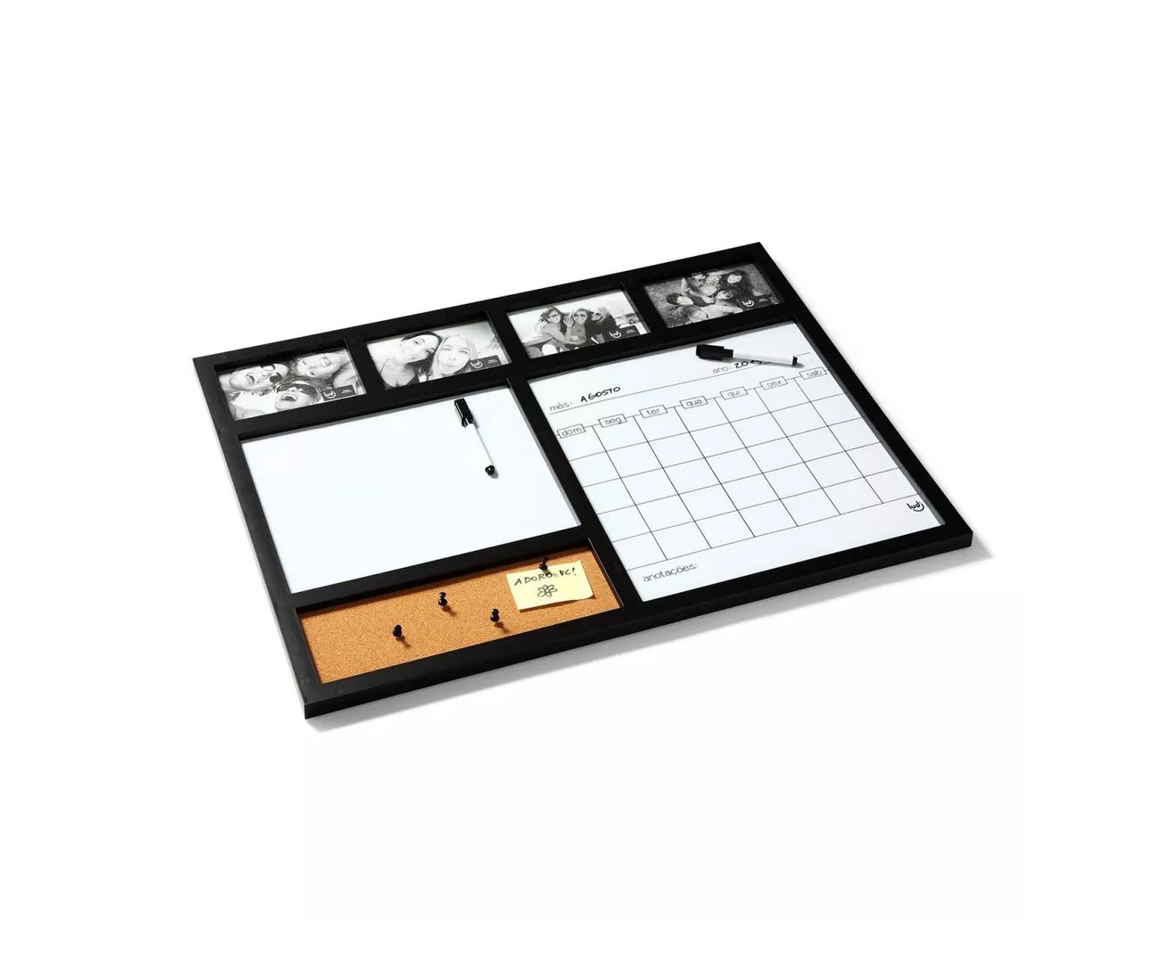 Painel Porta Retrato Calendario Ludi Preto