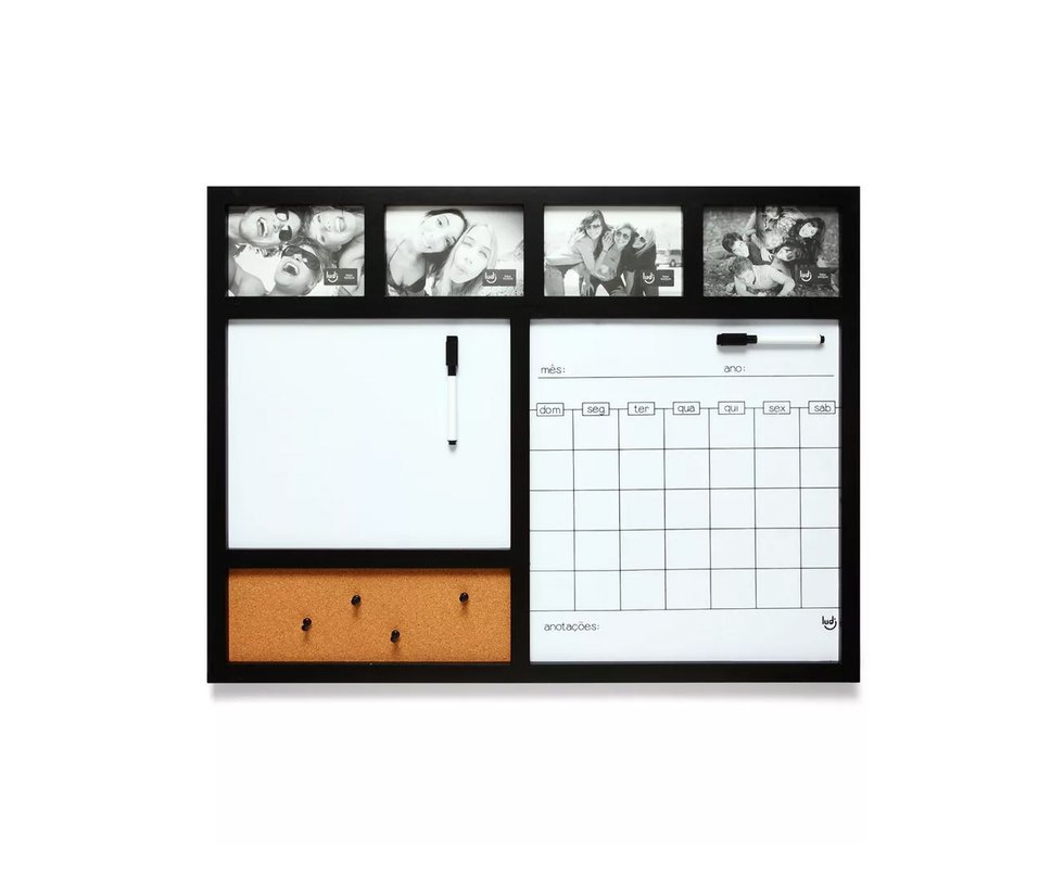 Painel Porta Retrato Calendario Ludi Preto