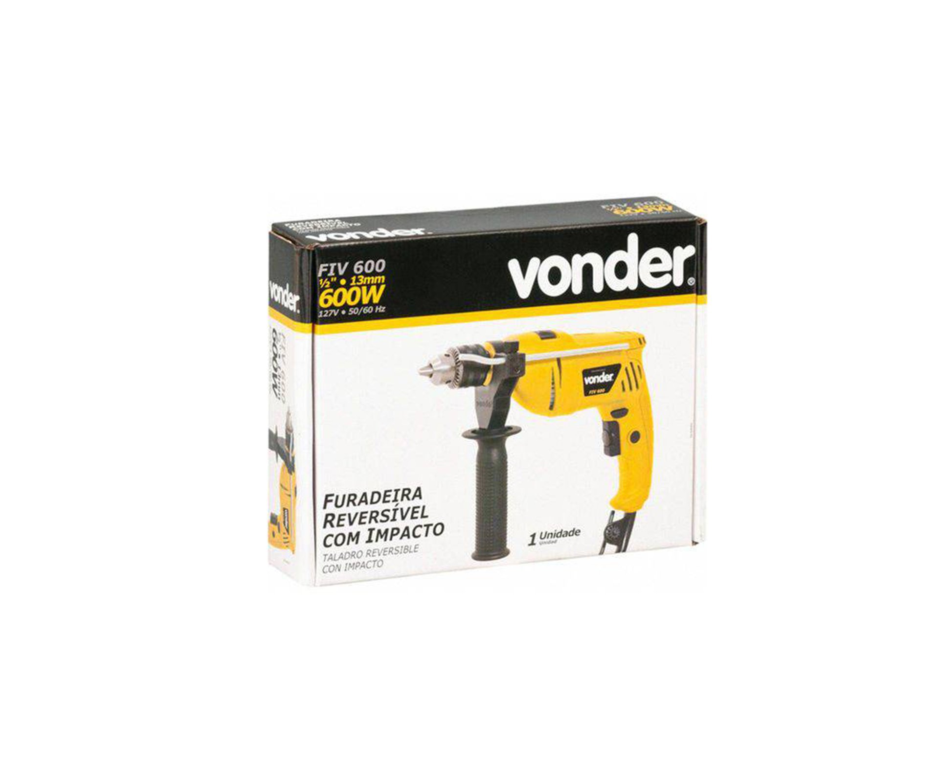 Furadeira Vonder Com Impacto Reversível Fiv 600 - 600v