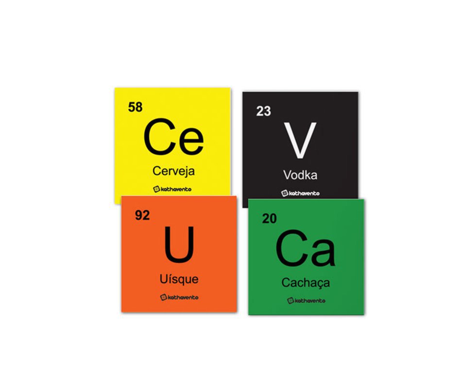 Porta Copos Kathavento Tabela Periodica 04 Uni.