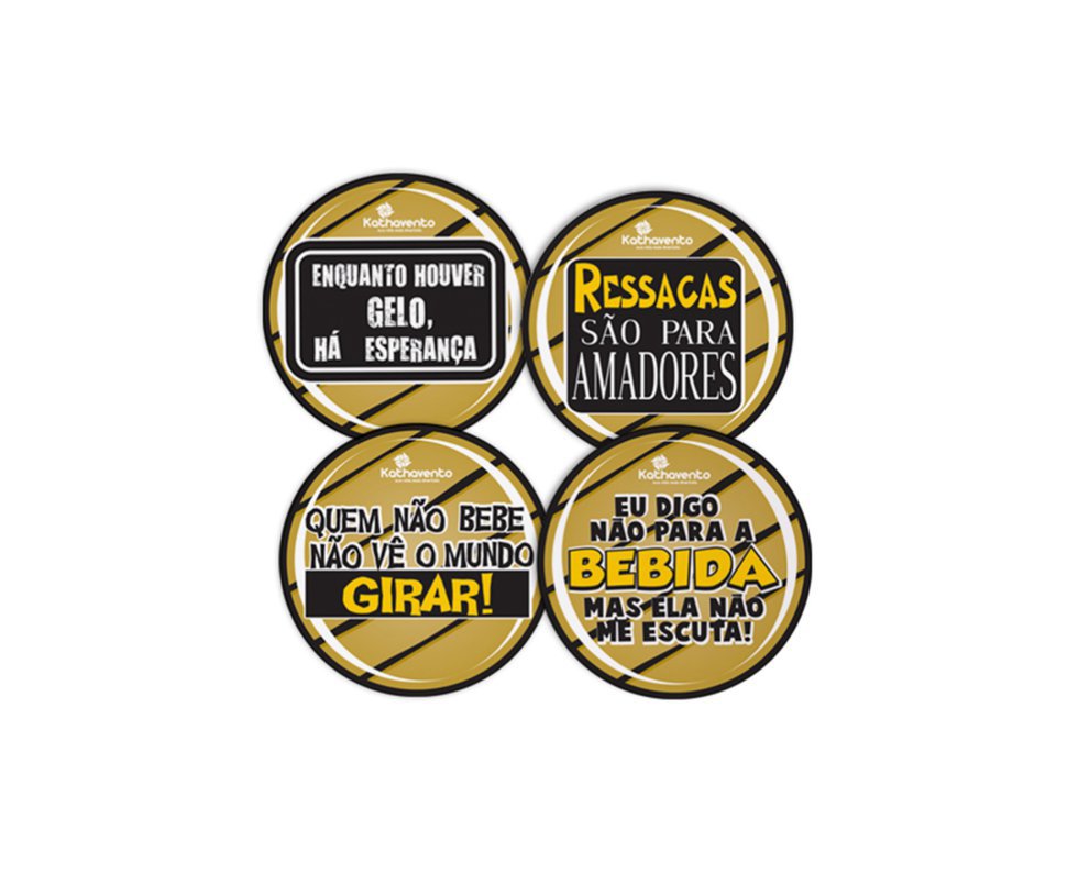 Porta Copos Em Latex Para Cerveja 04 Unid