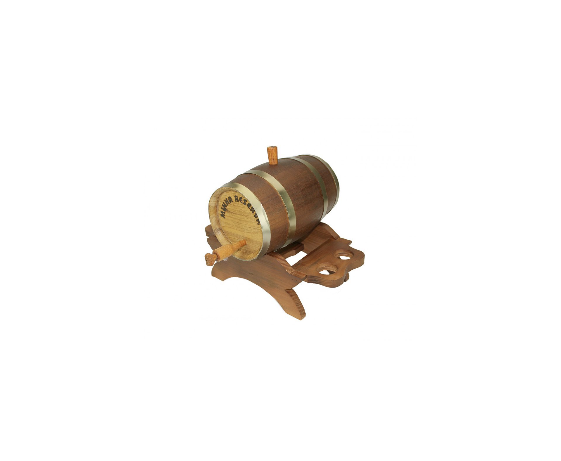Barril De Madeira Tanoaria Barros Jequitiba Rosa Com Suporte Para Copo Americano 2,5 Lt - Tanoaria Barros