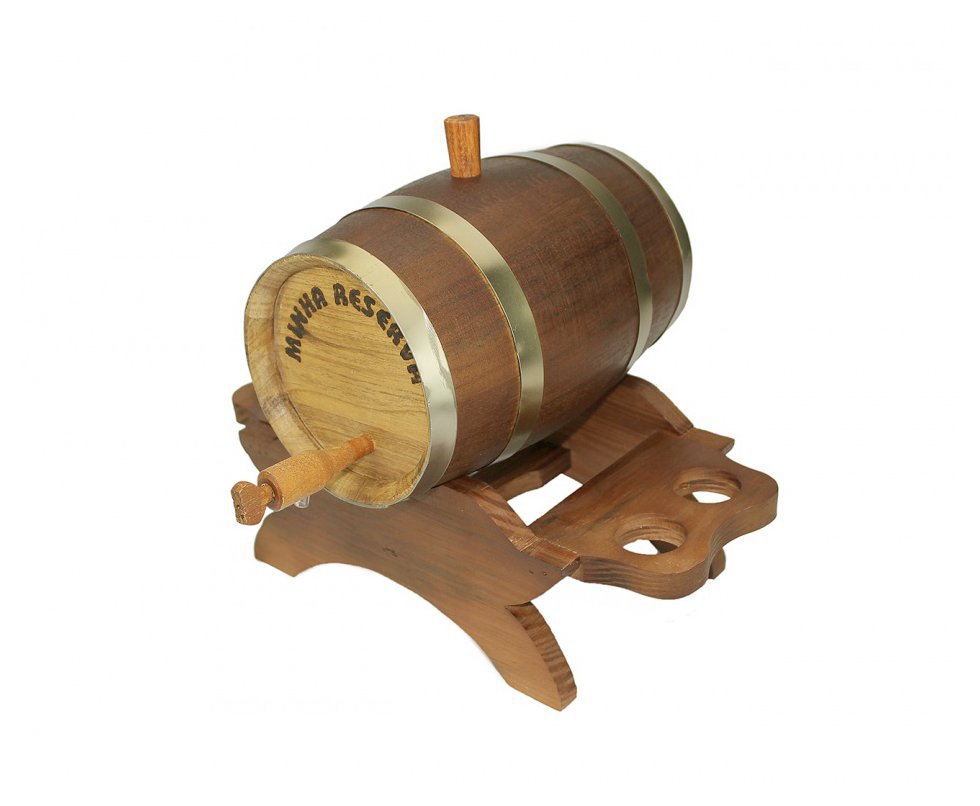 Barril De Madeira Tanoaria Barros Jequitiba Rosa Com Suporte Para Copo Americano 2,5 Lt - Tanoaria Barros